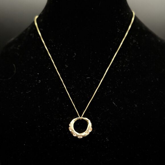 Anthropologie Gold Ring Necklace Pendant - Picture 2 of 4
